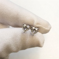 18K White Gold 0.5 Carat 5mm Heart Moissanite Earrings 3EX Cut Sparkling Heart-shaped D Color Moissa