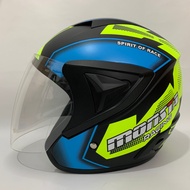 BXP JP13 Monsta Blue Yellow Matte Helmet - SNI Adult Helmet