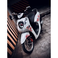 Honda Genio Transparent Striping Sticker Copy Arai Flame Design