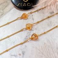 Citrine Bracelet (Abundance Stone) Gold Silver Minimalist Bracelet Heart BCT-MIN