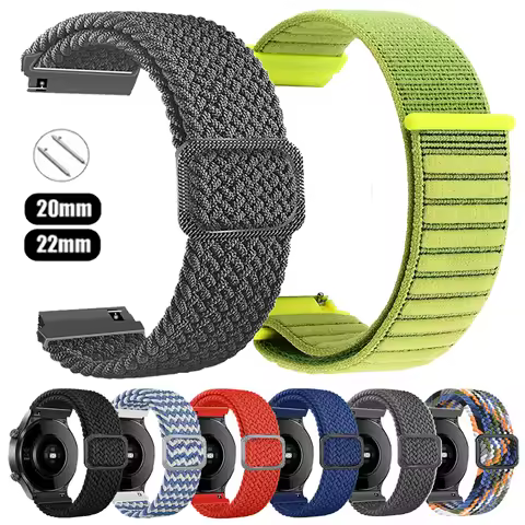 20 22mm Nylon Loop Strap For Garmin Vivoactive 4 5 6 Forerunner 55 255 265 570 Smart Watch Band For 