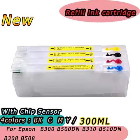 Refillable ink Cartridge with resetter chip For Epson B300 B500DN B310DN B510DN B300DN 500DN 308DN p