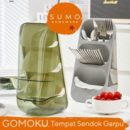 PERALATAN |Sumo| Gomoku Premium Cutlery Storage Organizer Practical Tableware Organizer Minimalist C
