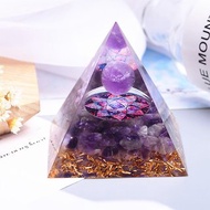 金字塔奧根塔Orgonite塔/脈輪/助眠/冥想/能量紫水晶