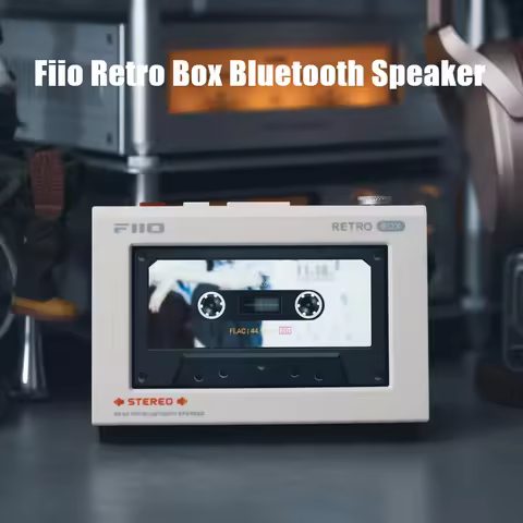 Fiio Retro Box Wireless Bluetooth Speaker Cassette Style LDAC USB DAC HiFi Stereo Audio Compatible F