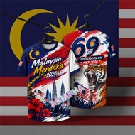 Sublimation Quick Dry Streetwear.Independence 31 August Independence Day Malaysia 69th 2026 T-Shirt.