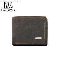 LouisWill Wallet Fashion Men's Wallet Men Short Wallet Super Soft PU Wallet Foldable Wallet Frosted wallet Vintage Wallet Zipper Wallet Business Wallets Multi-card Pocket Wallet ID