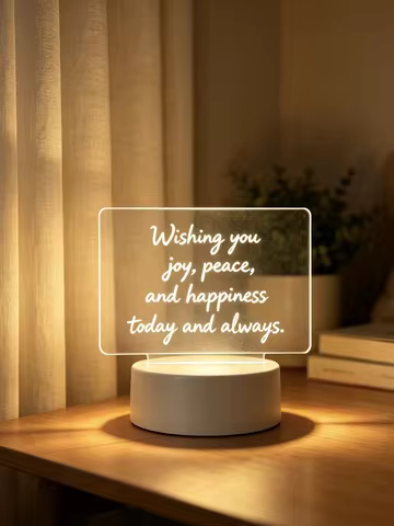 Glibitri 3 Color LED Note Board Night Light with Marker, Acrylic Memo Board