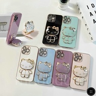 WH Straight Edge Casing for OPPO Reno 8T 8 Pro 8z 7z 5z 6z 4z 2z 2f 2 4G 5G Candy Cute Kitty Mirror 