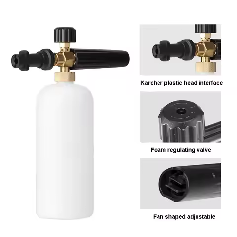High Pressure Washer 1L PA Foam Pot Karcher plastic connector car wash Adjustable Foam Sprayer for K