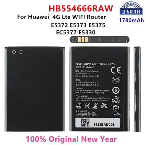100% Orginal HB554666RAW 1780mAh Battery For HUAWEI 4G Lte WIFI Router E5372 E5373 E5375 EC5377 E533