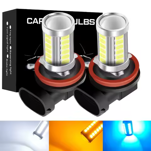 2X H11 LED Fog Light Bulbs H8 H9 H16 JP EU 9005 HB3 9006 HB4 PSX24W PSX26W LED 1500LM 6000K White Or
