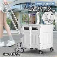 SG Foldable Shopping Large Utility Cart/Foldable Trolley with 360 Wheel Collapsible Foldable Shoppin