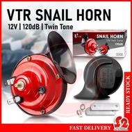2 PCS 12V VTR Snail Horn Twin Horn BM Horn Universal Loud Tone Horn Car Motor Van