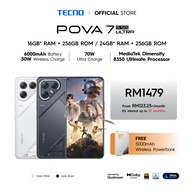 TECNO 5G POVA 7 Ultra Smartphone (16GB* | 24GB* RAM + 256GB ROM) 144Hz 1.5K AMOLED /Dimensity 8350 U