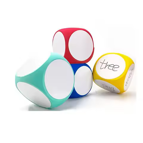 4x4Inch White Boards Dice Multipurpose Dice Dry Erase Cube Language Block Write on Wipe Off Dry Eras