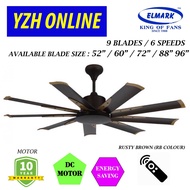ELMARK CEILING FAN 9 BLADES REMOTE CONTROL 52" / 60" / 72" / 88" / 90" MODEL 9HE