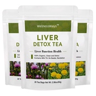 Natural Liver Detox Tea 28Tea Bags 100% Organic MILK THISTLE Zi Dandelion Tea
