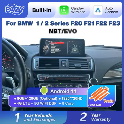 Android 14 Wireless Car Carplay For BMW 1 2 Series F20 F21 F22 F23 Car Stereo Touch Screen Auto Radi