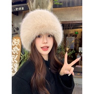 winter hat hat woman Autumn and winter fur thickened faux fox fur women's top hat