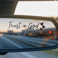 yosunrui5j] Trust In God Christian Car Stier Faith Bible Verse Heart Rear View Mirror Bumper Vehicle
