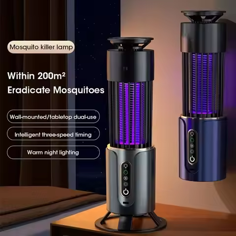 Mosquito Killer Lamp 2-in-1 Anti-Mosquito Lamp Electronic Mosquito Zapper Rechargeable Mosquito Repe