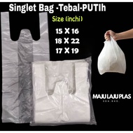 Singlet Plastic Bag T-Shirt Bag (WHITE) Size:15"x16",17"x19",18"x22"(Inches)