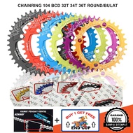 Chainring 32T 34T 36T Bcd 104t Mtb Bike Single Chainring Dekas Snail Shimano Symmetrical Narrow Wide