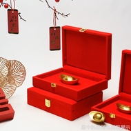 [Jewelry Storage Box] Gold Ingot Box Gold Box Wedding Red Big Red Flocking Box Flannel Box Gold Jewe