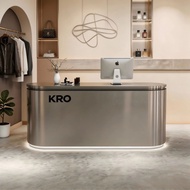 【High quality】 Cashier Stainless Steel Table for Beauty, Dance & Clothing Studio Premium Light Luxur