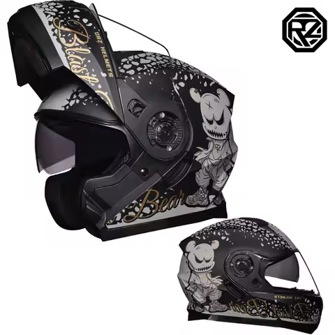 ORZ DOT Approved Full Face Helmets Crash Motorbike Protective Gear Men Women Flip Up Helmet Motorcyc