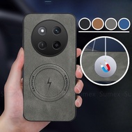 Magnetic Charge Ring Leather Case For Honor X9C HonorX9C Smart X9D X9B 5G Simple Business Phone Back