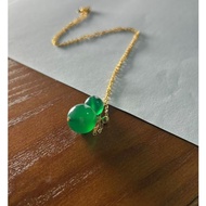 [Natural Chalcedony Clavicle Chain] Adjustable Design · A Flash High-Grade Green Lighting Neck Style