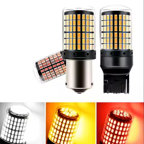 2pcs 1156 BA15S P21W BAU15S PY21W T20 7440 W21W 3157 1157 P21/5W W21/5W LED Bulbs 144smd Led CanBus 