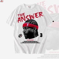 ABT Oversize White Allen Iverson Inspired shirt Halftone Silkprint CVC Cotton100 cotton t shirt