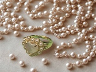 心之遙想 ‧ 白貝母‧ 晶石淡水珠戒指