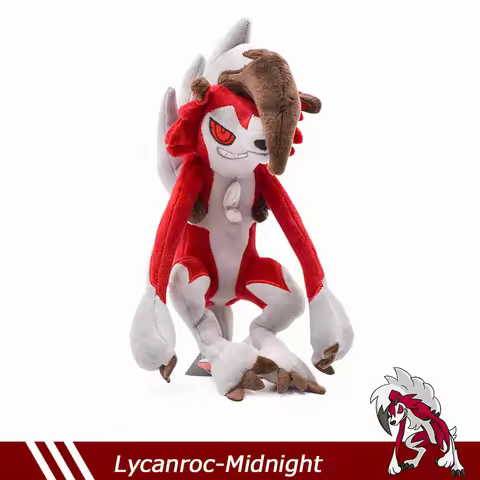 Pokemon Anime Shiny Lycanroc Animals Midnight Midday Lycanroc Wolf Plush Peluche Soft Stuffed Toys D