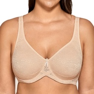 Plus Size Womens Smooth Full Coverage Non-Padded Underwire Lace Bra For Female Lingeries Bralette 38
