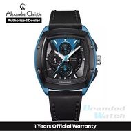 [Official Warranty] Alexandre Christie 6610MCLIPBABU Men's Black Dial Leather Strap Watch