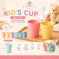 Children's Water Glass Dessert Cups Mixed Colors Set Of 2 Milk Drinking Toothbrush Cup Easy To Hold 