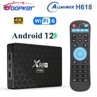 Woopker X98H Pro Android 12 TV Box Allwinner H618 Quad Core Support 4K Wifi6 1000M LAN BT5.X Media Player 4G 64GB HD Set