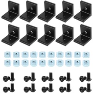 10pcs 2020 2040 4040 L Shape Corner Bracket Fitting 90 Degree Connector with T Nuts and Hex Screw fo
