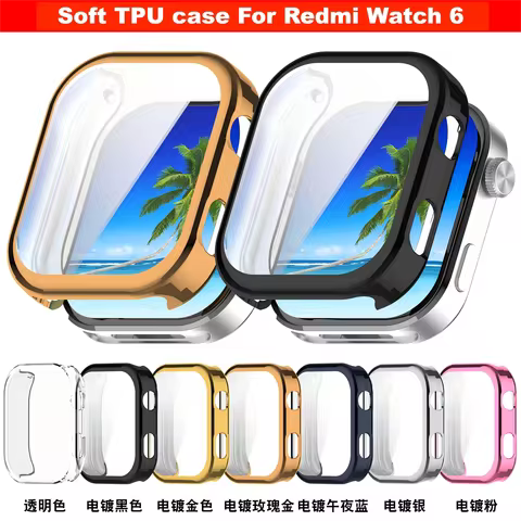 Soft TPU Case for Redmi Watch6 Smart Watch Case Screen Protector for Redmi Watch 6 Strap Cover Acces