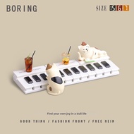 Cute Piano Playing Cat Decorative Figurine