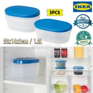 3pcs Ikea Jamka Food Container 1.2L