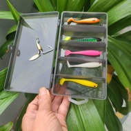 combo mồi mềm câu lure : combo to và combo nhỏ. combo to : lưỡi ar15 5cm dáng vuông +2 mồi mềm nff 9