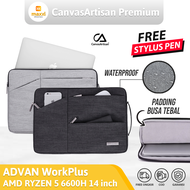 ADVAN Laptop WorkPlus AMD RYZEN 5 14" inch Tas Laptop Sleeve Case Cover Canvas Handbag Jinjing Handl