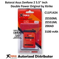 Baterai XTRIKE Double Power Asus Zenfone 2 5.5" Inch ZE550ML ZE551ML C11P1424 Z00AD Batre Batrai Bat