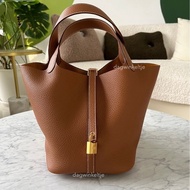 愛馬仕 Hermès picotin 22 金棕/金釦