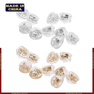 HIk Portable 10 Pcs Earring Back Earring Stopper Silicone  Clutch Earring Pad